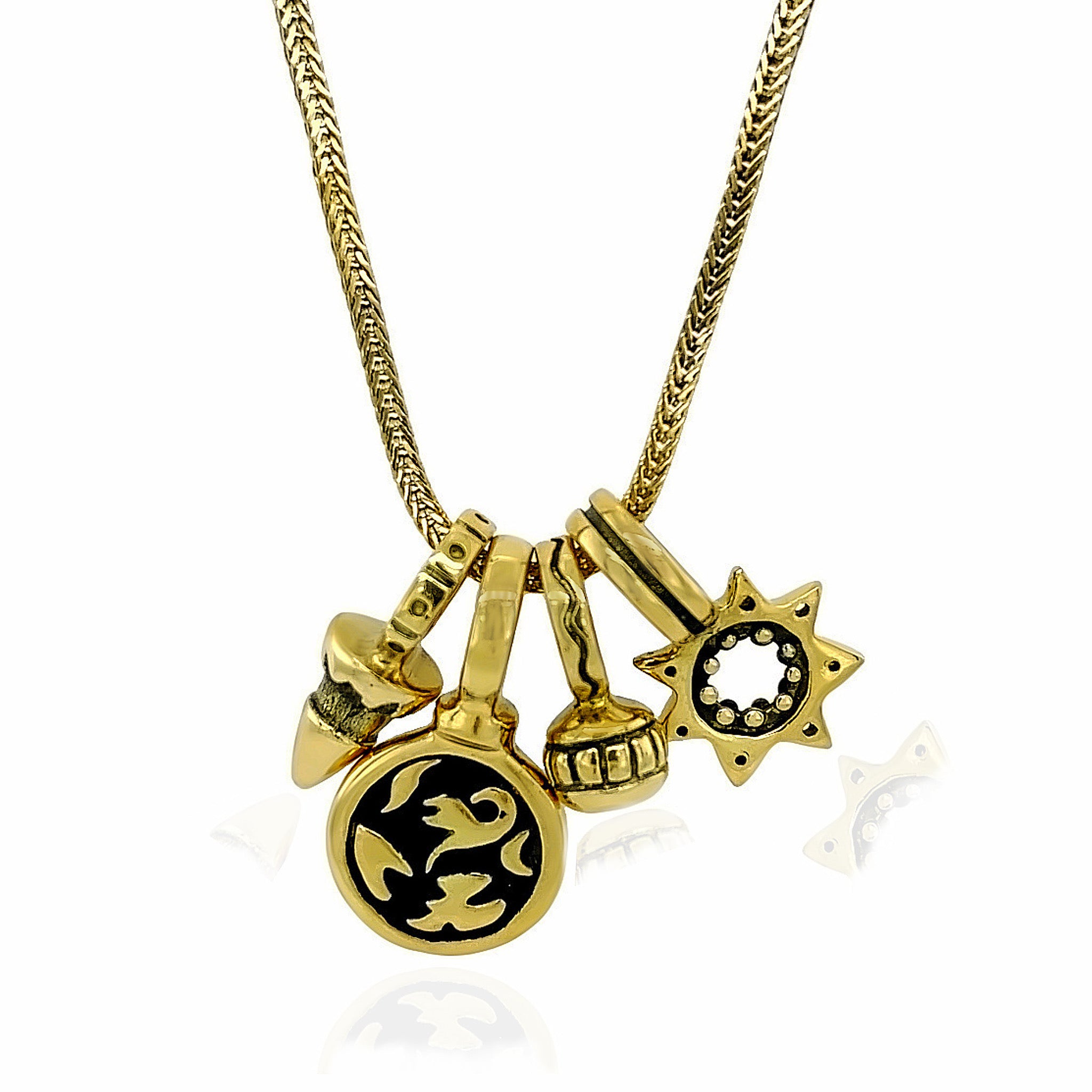 Lisa Jenks 18k Gold Four Charm Necklace