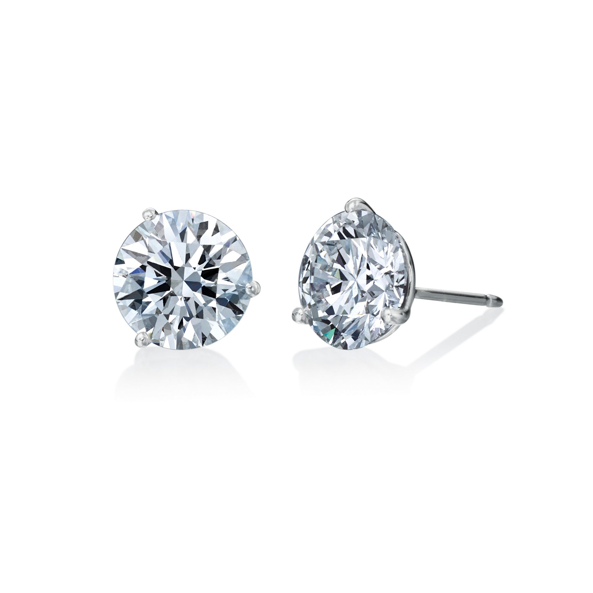 Round Diamond Earring Studs Available in Varying Sizes and Prices