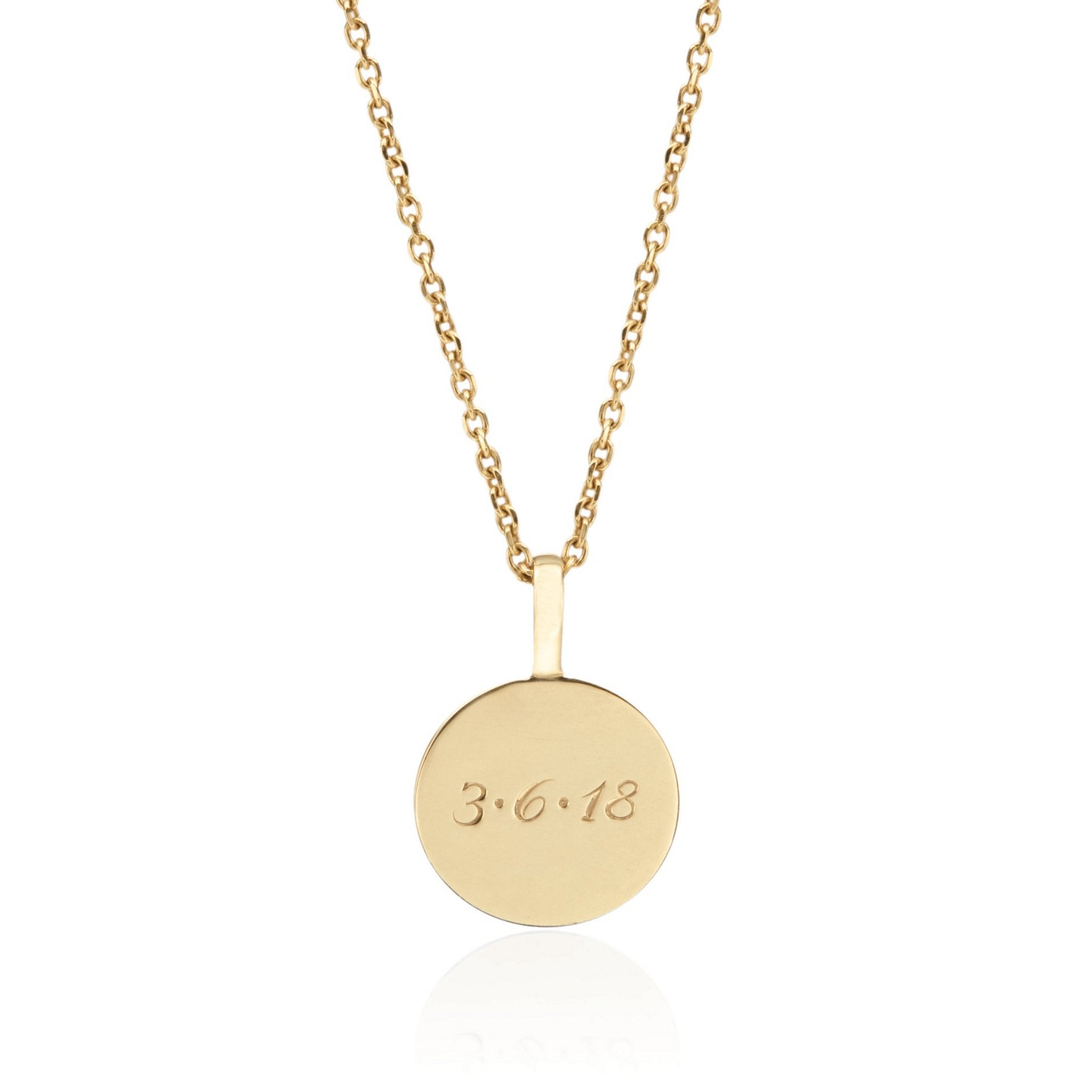 Personalized Gold Disc Pendant