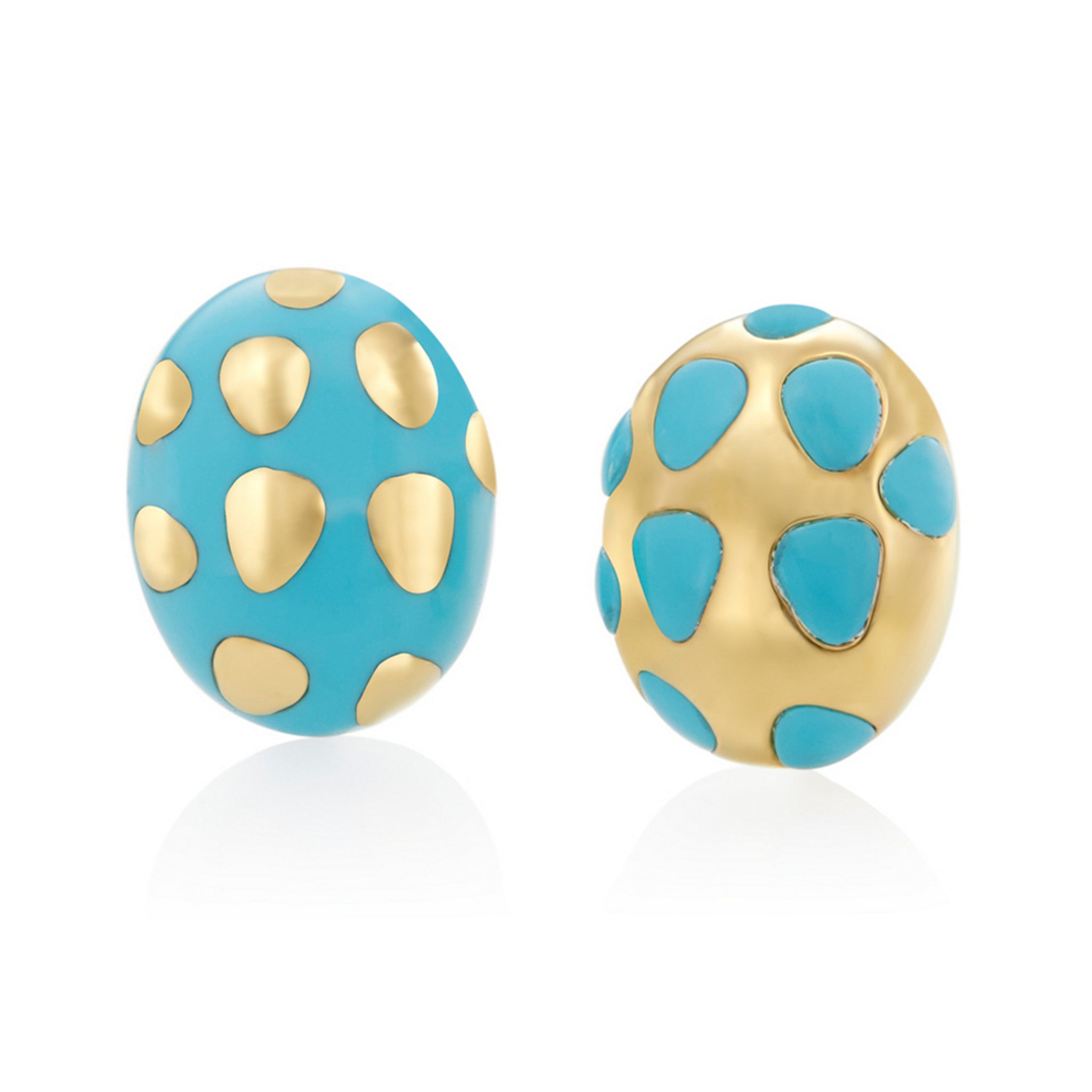 Turquoise and Gold Earclips