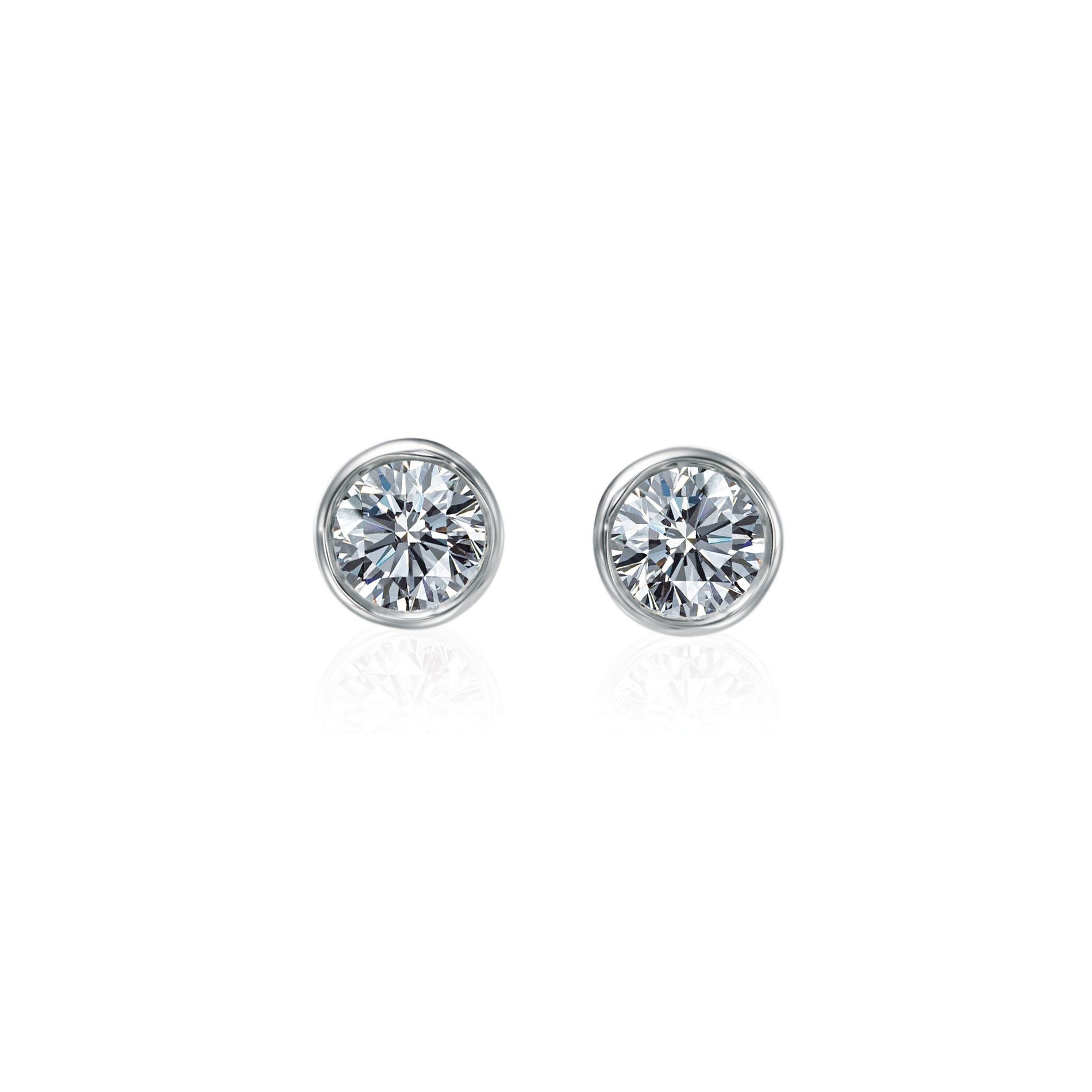 Bezel Set Diamond Earring Studs