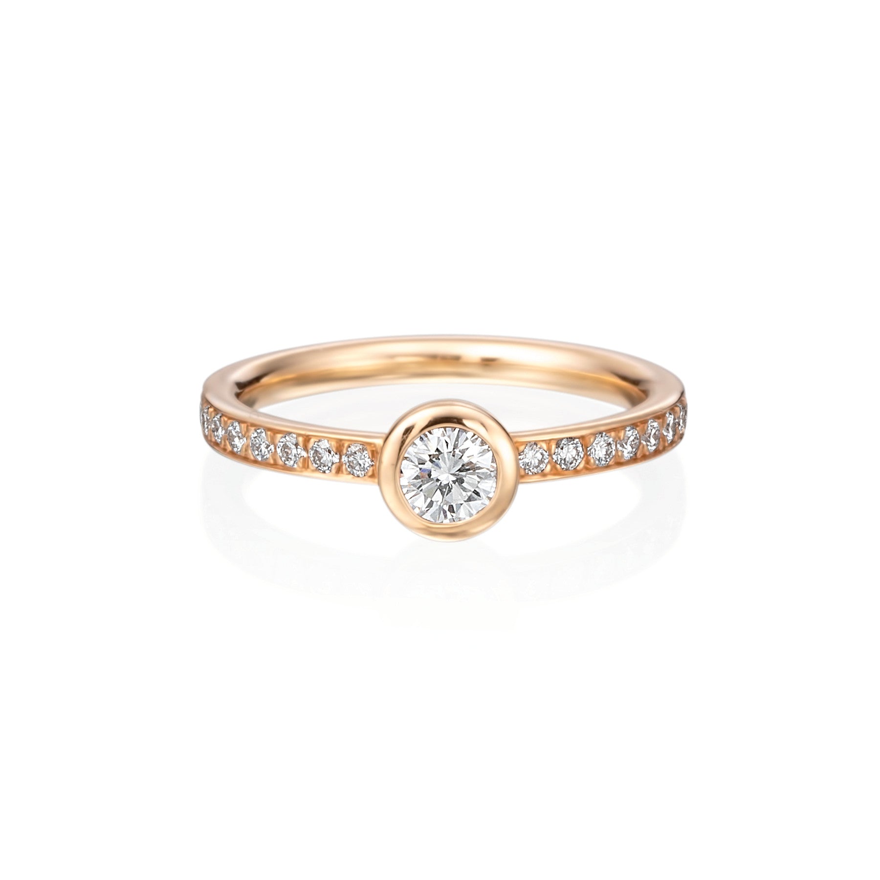 Stackable Diamond Ring in 18k Rose Gold