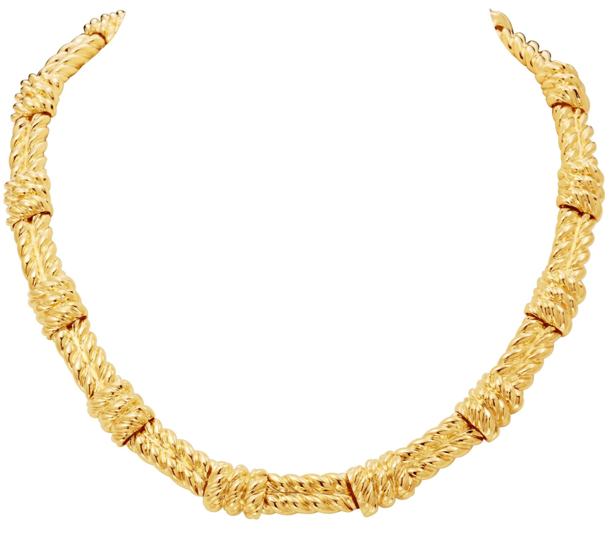 18k Gold Fluted Section Necklace