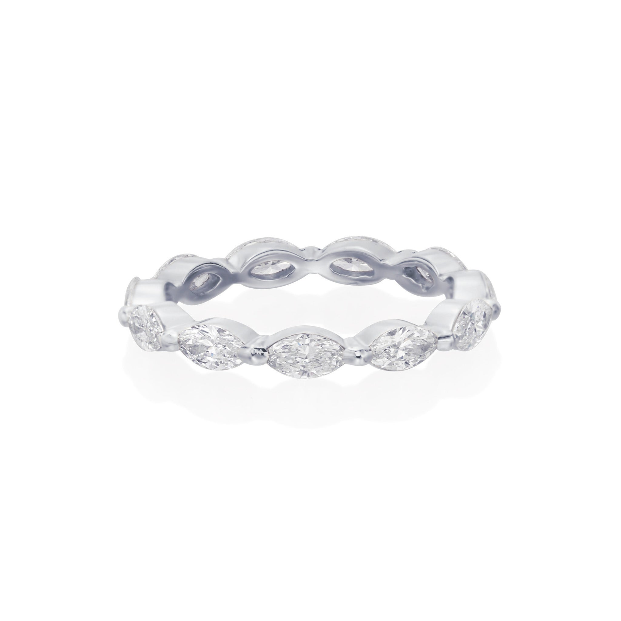 Stackable Marquise Diamond Ring in Platinum