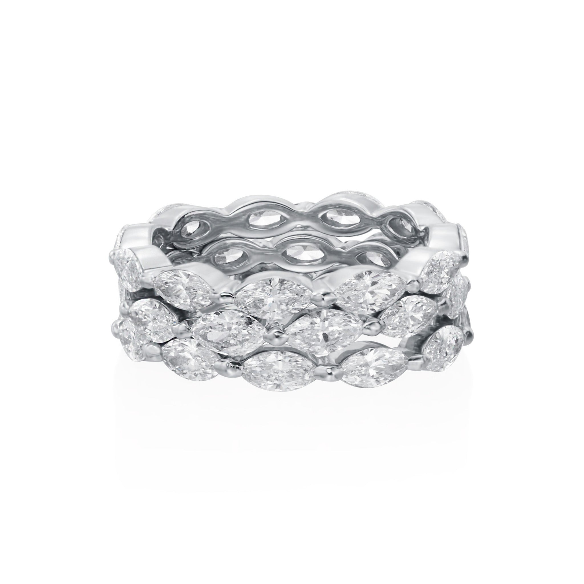 Stackable Marquise Diamond Ring in Platinum