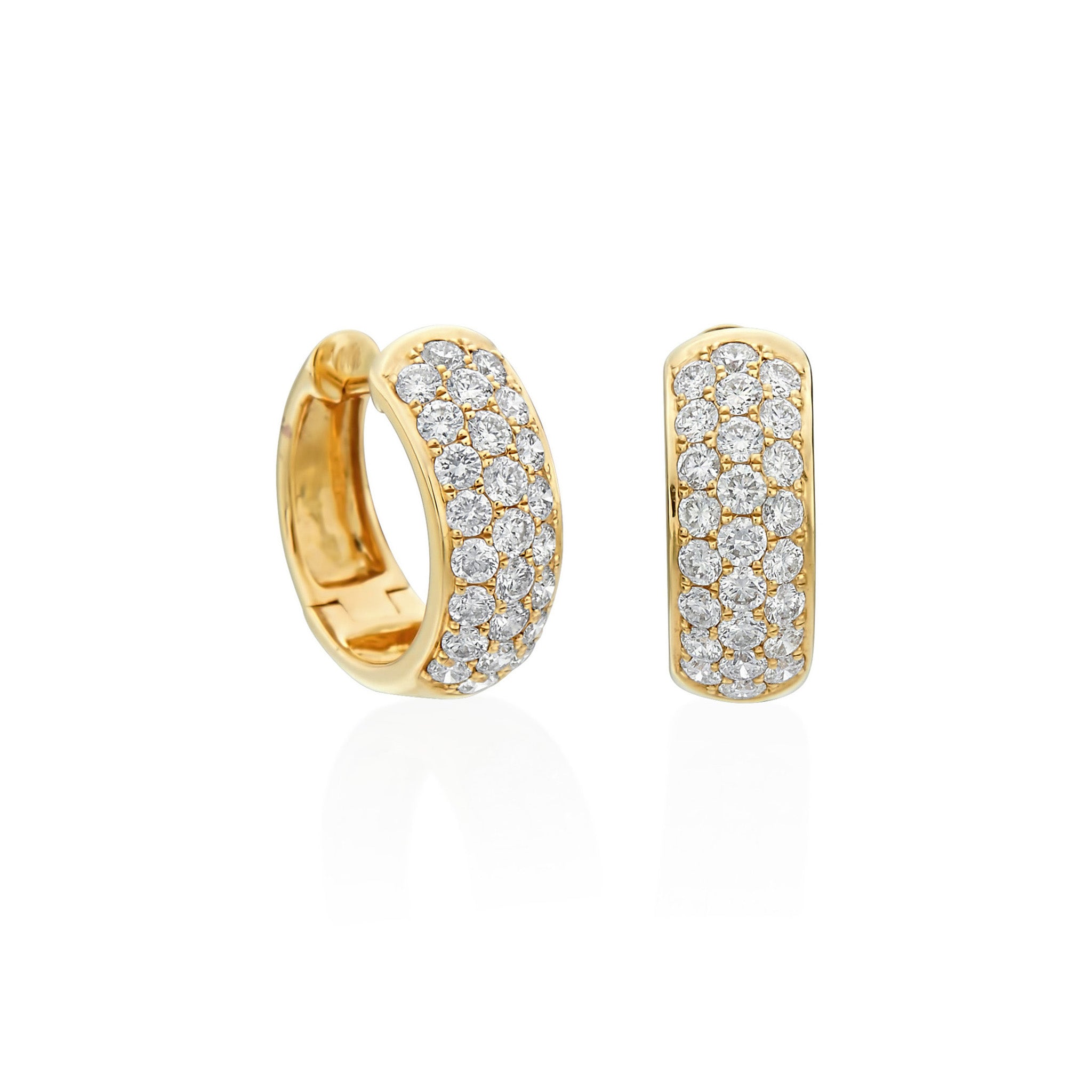 Diamond Huggie Earrings in Yellow Gold