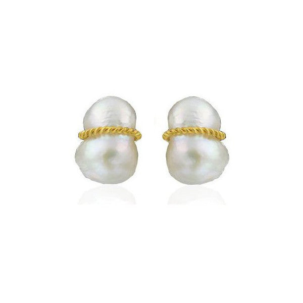 Pearl and Gold Earclips