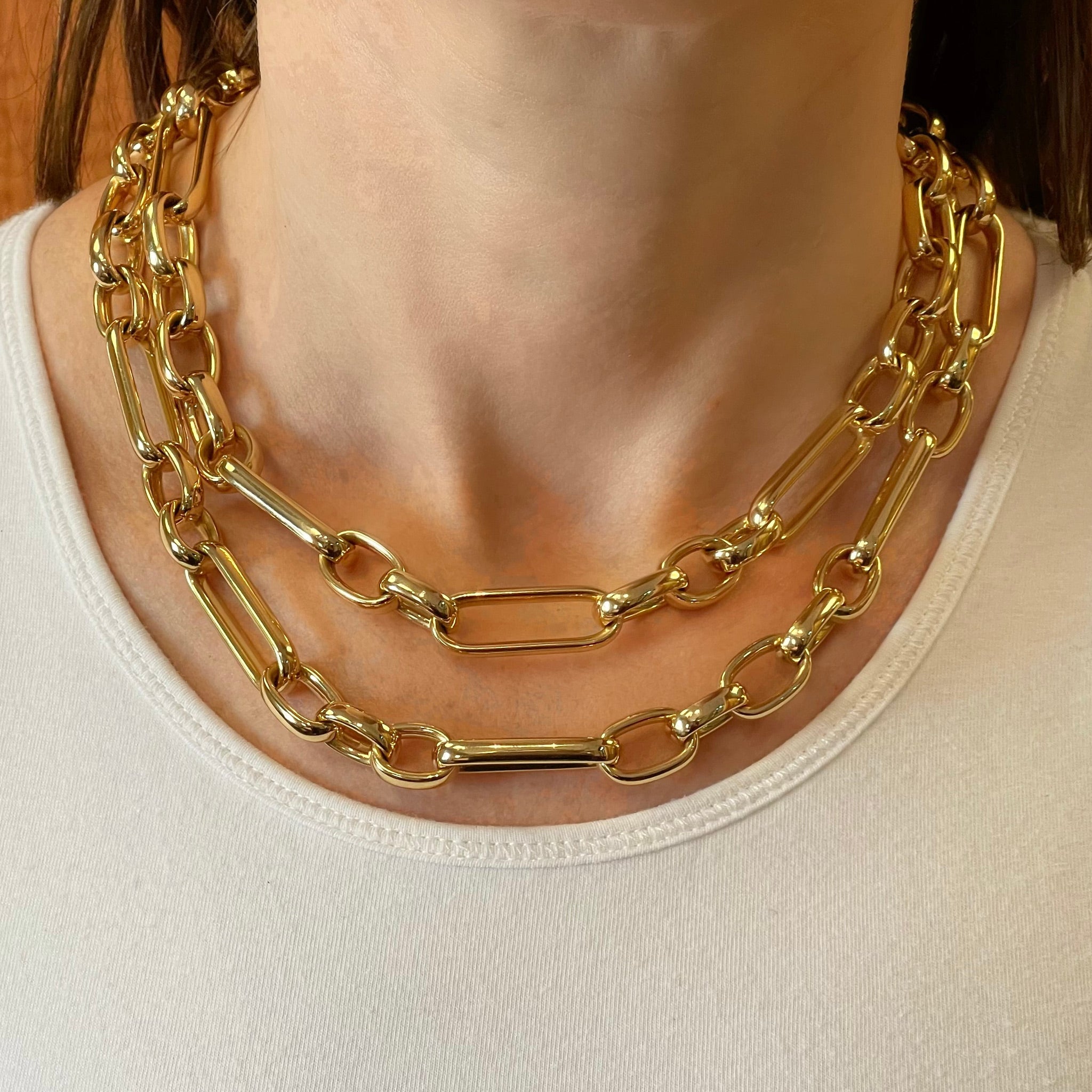 Gold Mixed Link Necklace