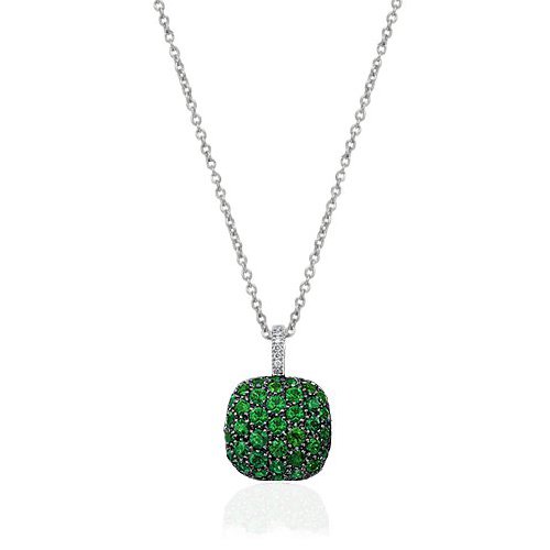 Tsavorite and Diamond Pendant Necklace