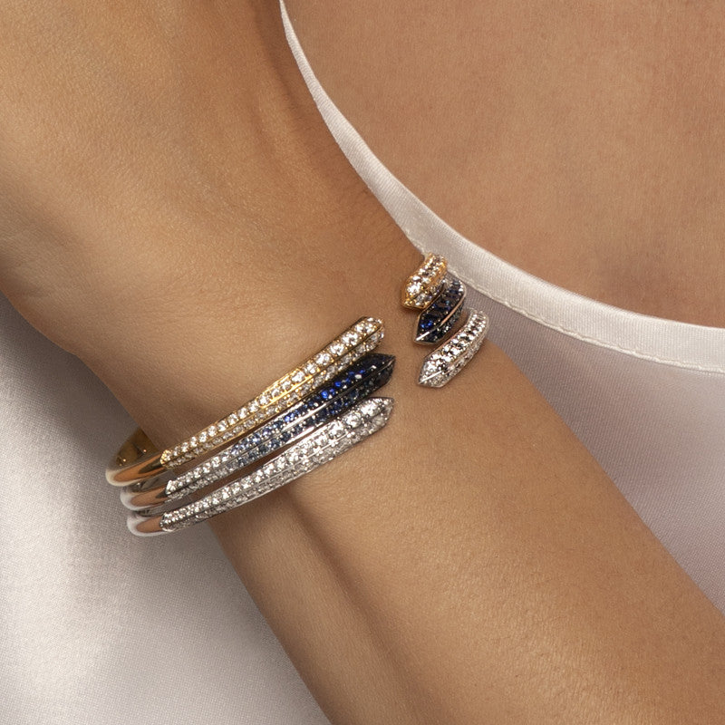 Diamond Cuff Bracelet in White Gold